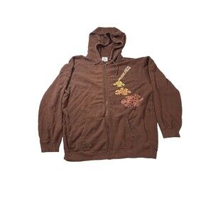 Divine Tribe Men’s 90’s Vintage Hemp Fleece Calyx Graphic Hoodie Full Zip XL